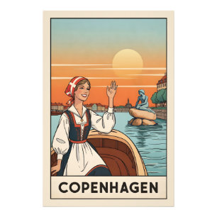 Foto Cartaz de viagem antigo de Copenhague, Dinamarca,