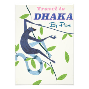 Foto Cartaz de viagem antigo de Dhaka, Bangladesh.