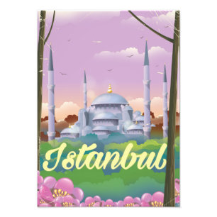 Foto cartaz de viagem da mesquita azul de istambul