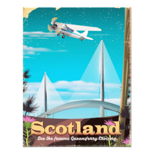 Foto cartaz de viagem da travessia de Queensferry na Es