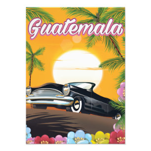 Foto Cartaz de viagem de carro antigo da Guatemala