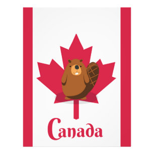 Foto cartaz de viagem de desenho do castor canadense