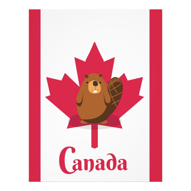 Foto cartaz de viagem de desenho do castor canadense (Frente)