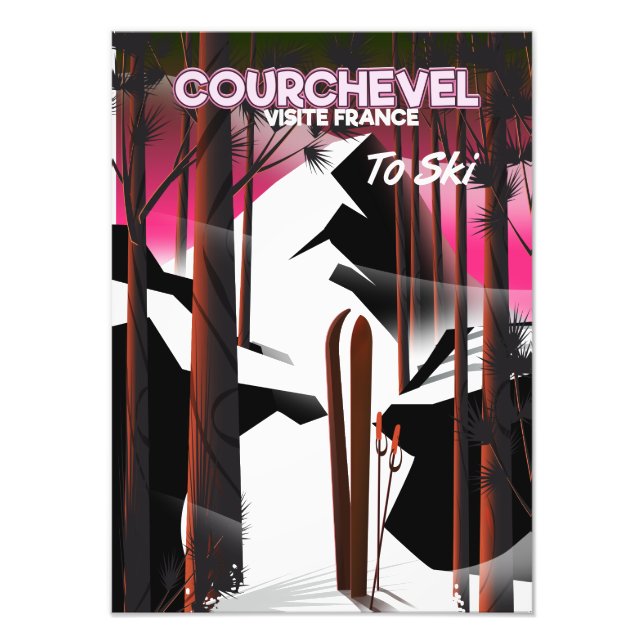 Foto Cartaz de viagem de esqui de Courchevel, França (Frente)
