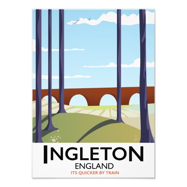 Foto cartaz de viagem de trem Ingleton Inglaterra (Frente)