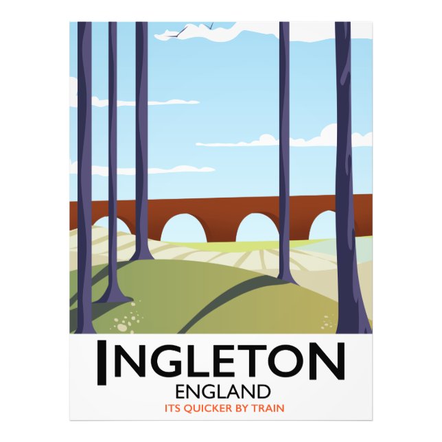 Foto Cartaz de viagem de trem Ingleton Inglaterra (Frente)