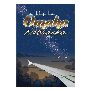 Foto Cartaz de viagem de voo antigo de Omaha, Nebraska