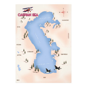 Foto Cartaz de viagem do mapa estilo vintage do Mar Cás