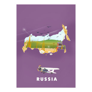 Foto Cartaz de viagem do mapa russo