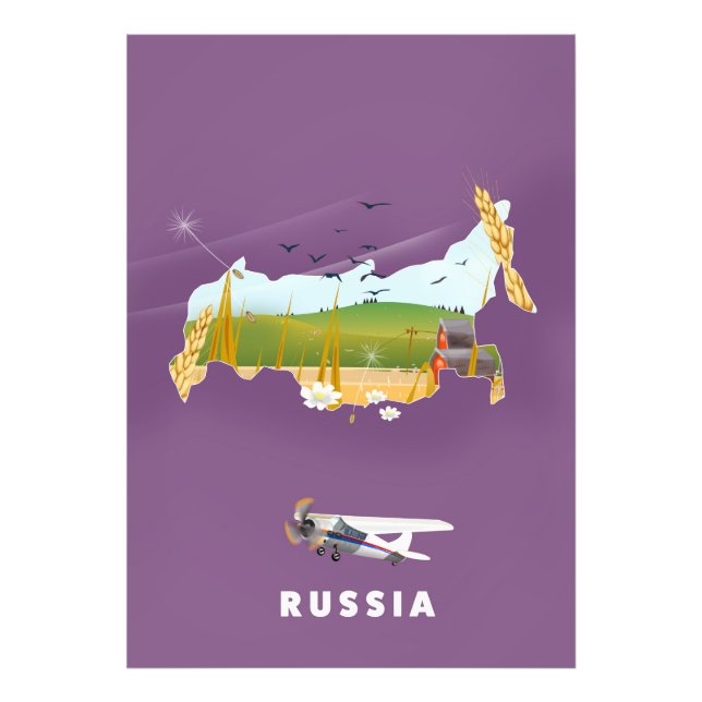 Foto Cartaz de viagem do mapa russo (Frente)