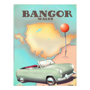 Foto Cartaz de viagem estilo vintage Bangor País de Gal