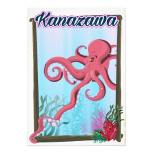 Foto cartaz de viagem estilo vintage Kanazawa Japão