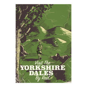 Foto Cartaz de viagem estilo vintage Yorkshire Dales em