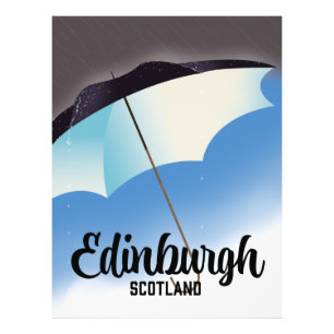 Foto Cartaz de viagem guarda-chuva Edimburgo Escócia