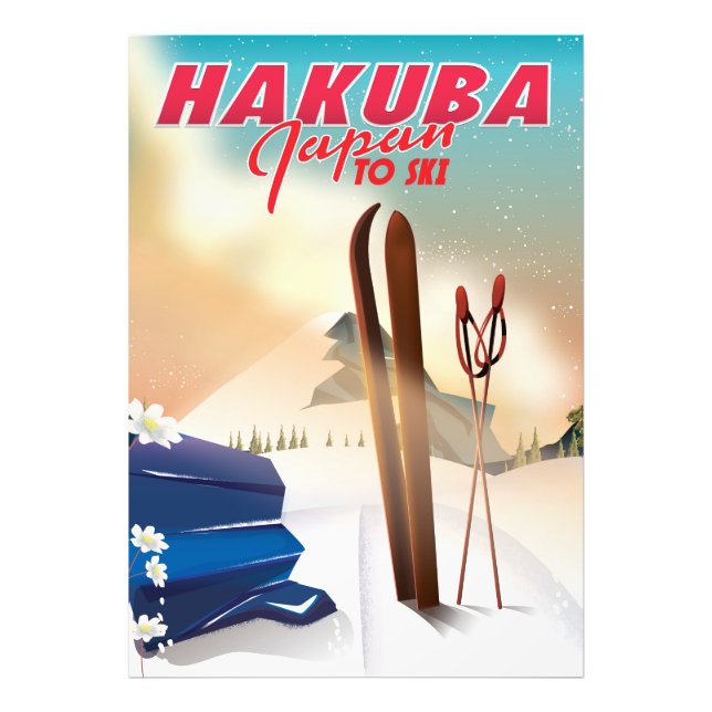 Foto Cartaz de viagem japonês Hakuba. (Frente)