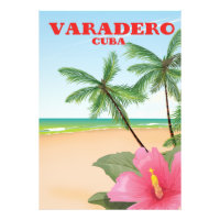 Cartaz de viagem para a praia cubana de Varadero
