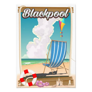 Foto cartaz de viagem para a praia de Blackpool