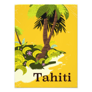 Foto Cartaz de viagem retrô do Taiti