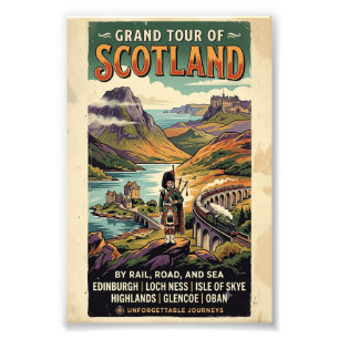 Foto Cartaz de Viagem Retro Grand Tour Escócia