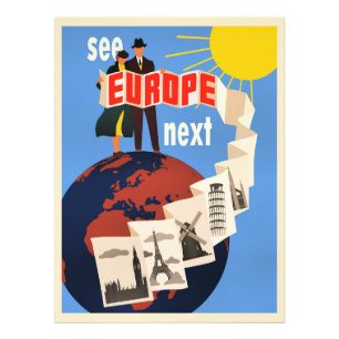 Foto Cartaz de viagem Veja a Europa em seguida,