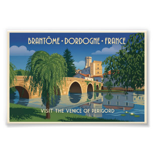 Foto Cartaz de Viagem Vintage Brantôme Dordogne França