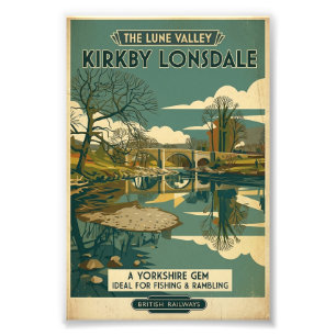 Foto Cartaz de Viagem Vintage do Vale de Lune em Kirkby