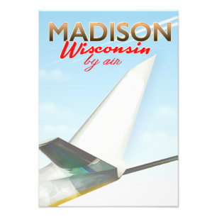 Foto Cartaz de voo vintage Madison Wisconsin EUA