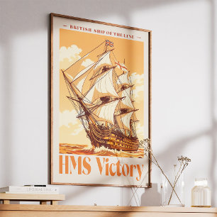 Foto Cartaz do HMS Victory Ícone Britânico do Navio de 