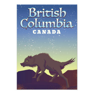 Foto cartaz do lobo selvagem da Colômbia Britânica Cana