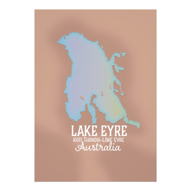 Foto Cartaz do mapa do Lago Eyre Austrália (Frente)