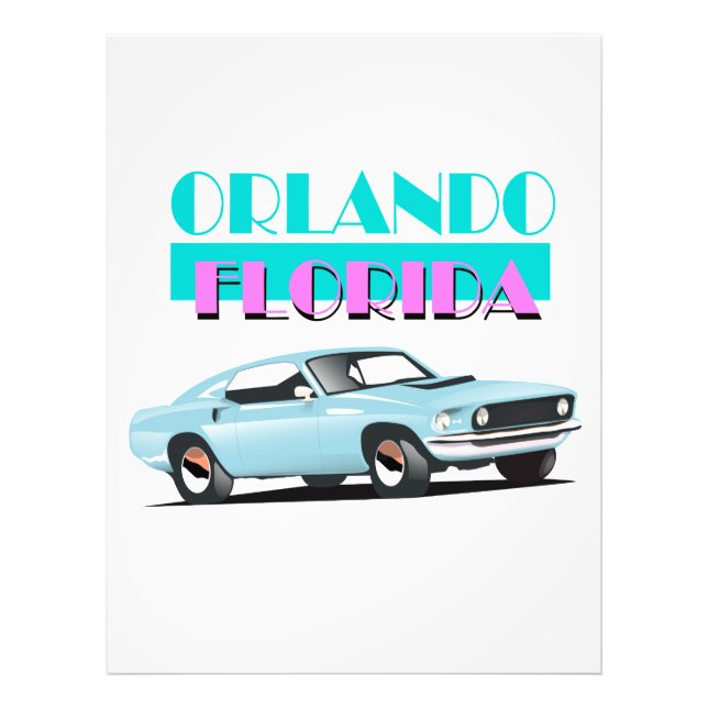 Foto Cartaz dos anos 80 de Orlando Flórida (Frente)