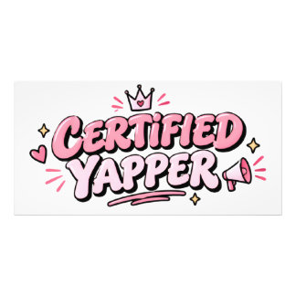 Foto Cartaz engraçado "Certified Yapper" Coroa Rosa