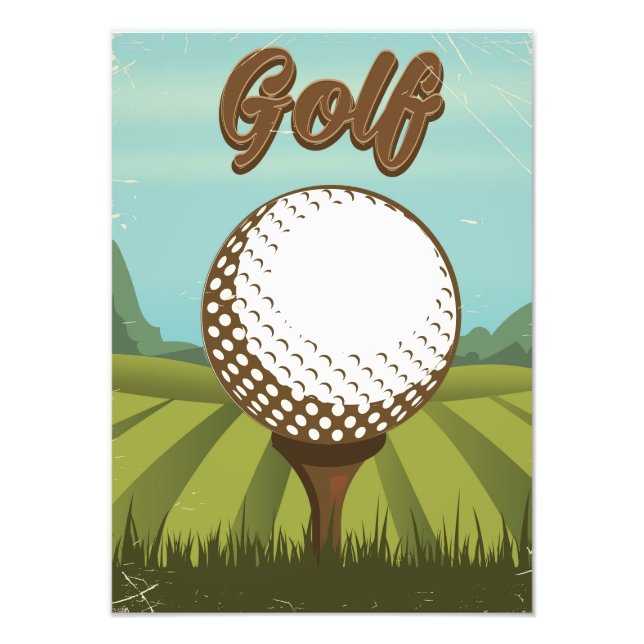 Foto Cartaz estilo vintage de golfe (Frente)