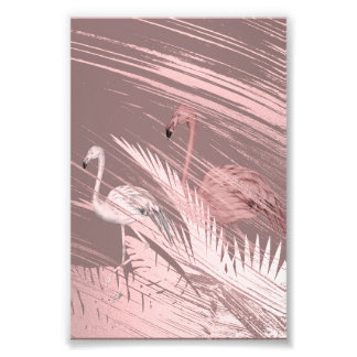 Foto Cartaz Fantástico de Flamingo Rosa na Floresta Tro