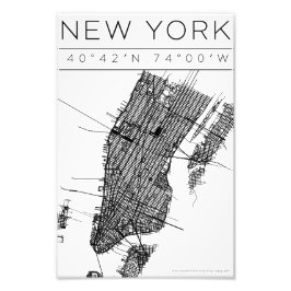 Foto Cartaz Mapa de Nova York Minimalista Arte urbana e