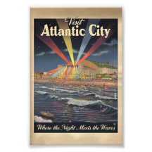 Cartaz Noturno do Passeio Marítimo de Atlantic Cit