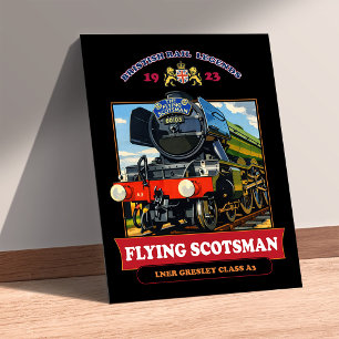 Foto Cartaz Vintage da Locomotiva a Vapor Flying Scotsm