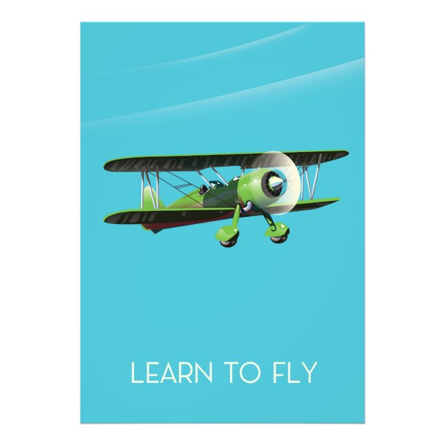 Foto Cartaz vintage de avião Lean To Fly (Frente)