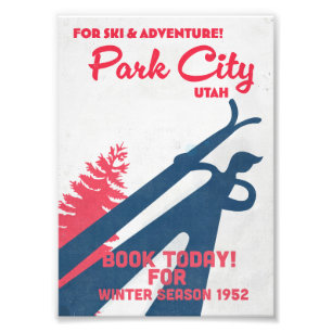 Foto Cartaz vintage de esqui Park City