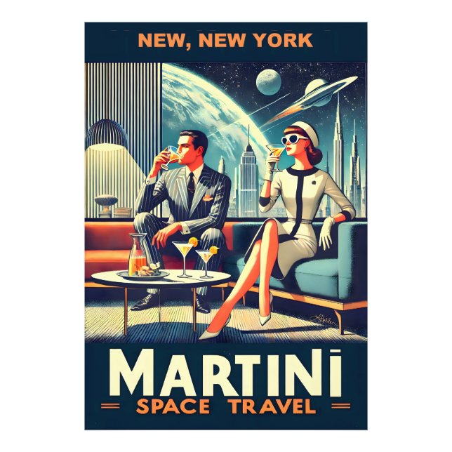 Foto Cartazes de Viagens Espaciais Martini Novos, Nova  (Frente)