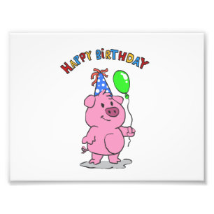 Foto Cartografia de Birthday Pig   escolher cor de fund
