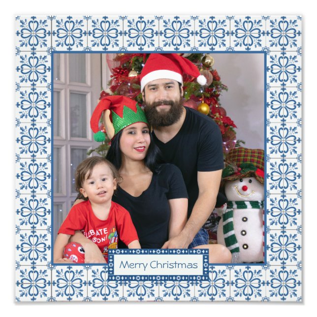 Foto Cartolina de Natal e pétalas de flores (Frente)