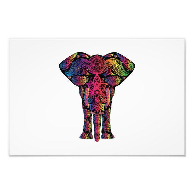 Foto Cartoon colorido de elefante (Frente)