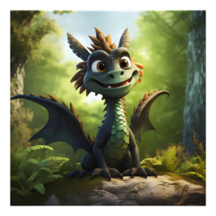 Foto Cartoon de Dragão Verde