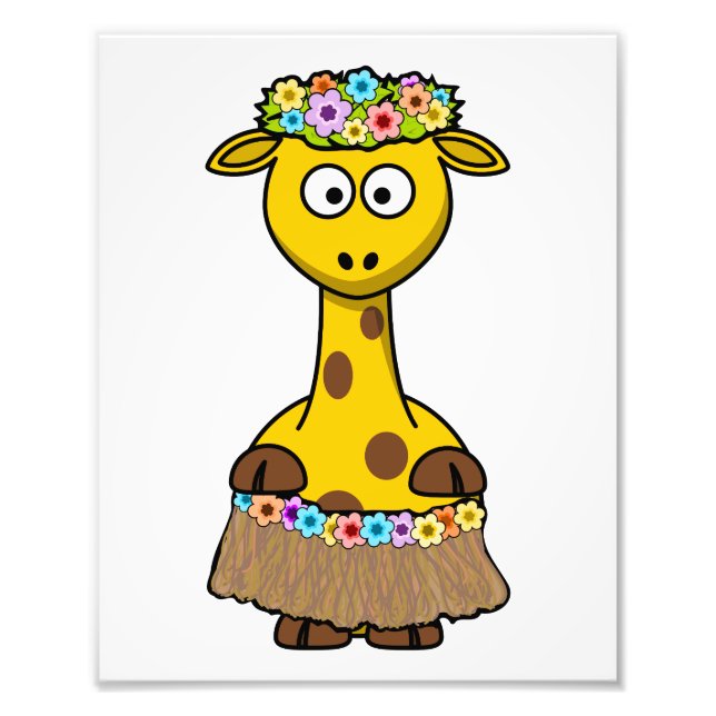 Foto Cartoon Hula Dancer Giraffe (Frente)