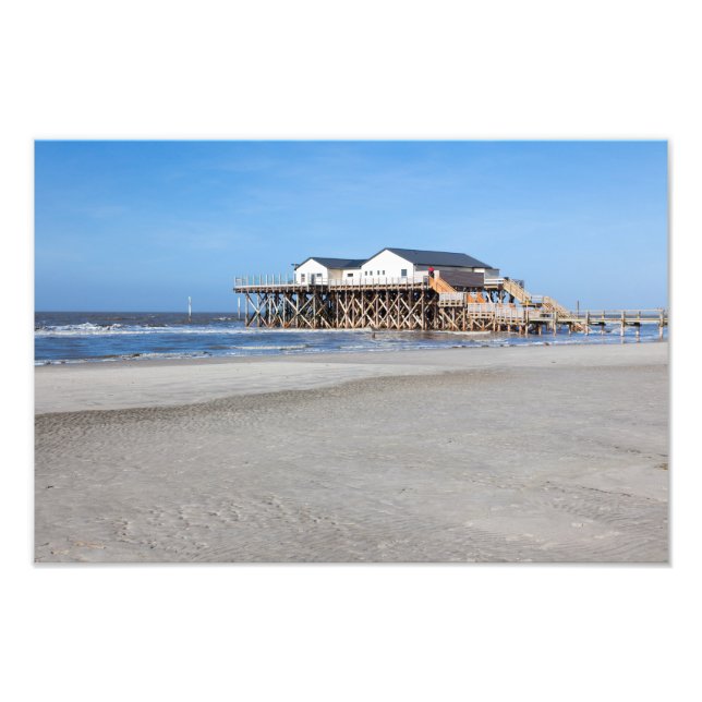 Foto Casa sobre pernas na praia da Rua. Peter Ording (Frente)