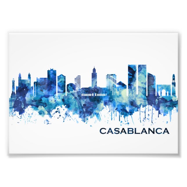 Foto Casablanca Marrocos Skyline Blue (Frente)