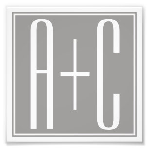 Foto Casais elegantes Initails branco & cinzento