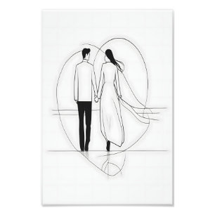 Foto Casal Romântico de linha minimalista segurando mão