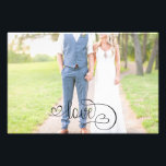 Foto Casamento Elegante Romântico do Amor Negro<br><div class="desc">Foto impressão com tipografia romântica do amor. Personalizável com nomes e datas.</div>